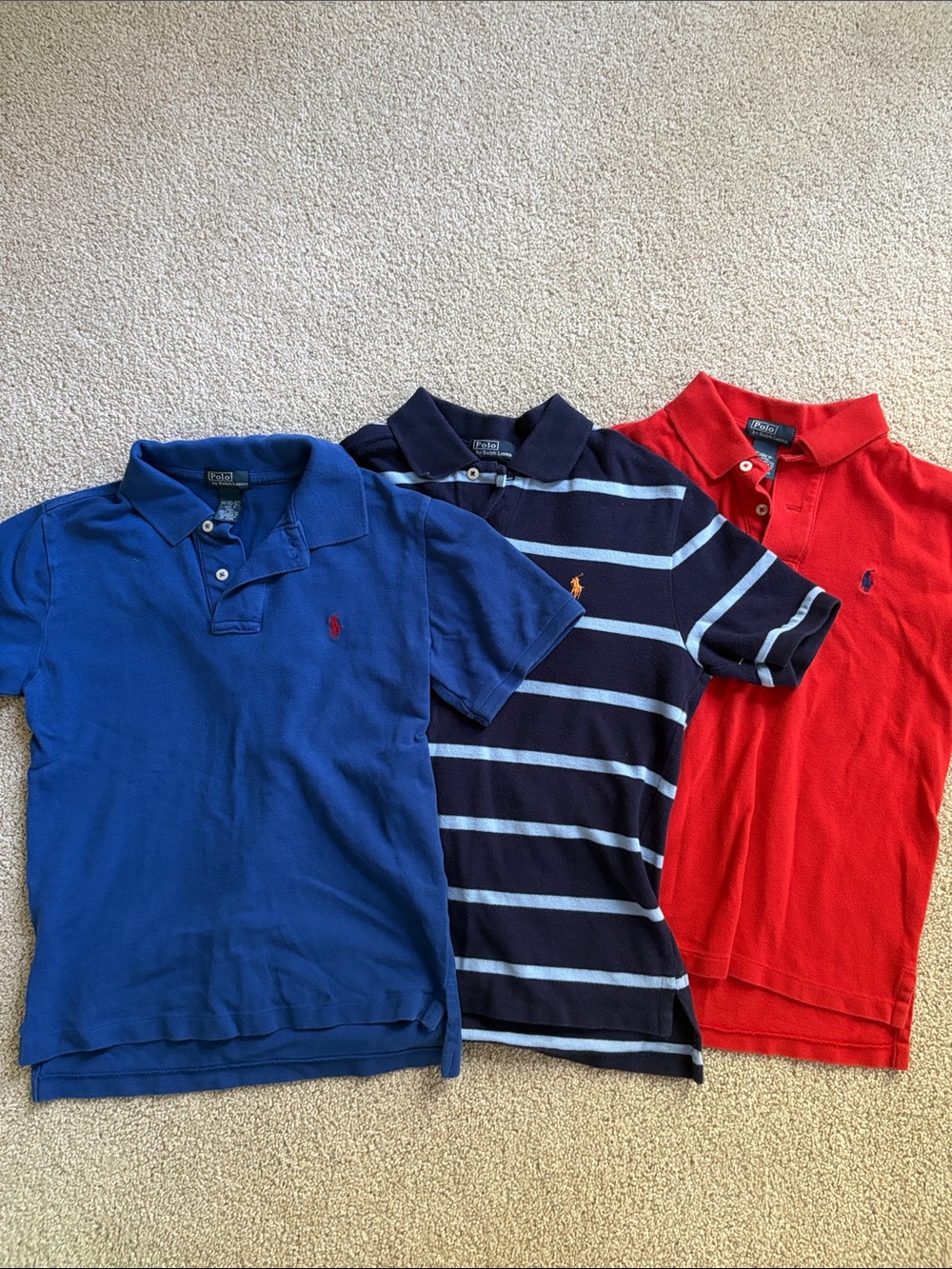 Ralph Lauren Kids Polo Trio - Royal Blue, Navy Stripe, Red